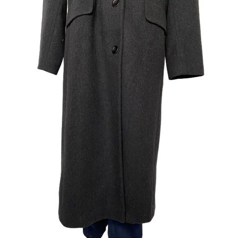 Vintage Forecaster of Boston Full Length Dark Charcoal Wool Cashmere Woman's Coa - Picture 13 of 14